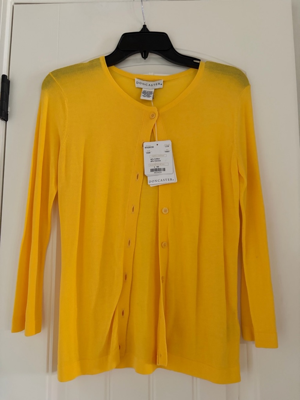 Doncaster Sunny Yellow Crewneck Button Cardigan
